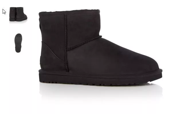 UGG Australia Classic Mini enkellaars van leer • de Bijenkorf