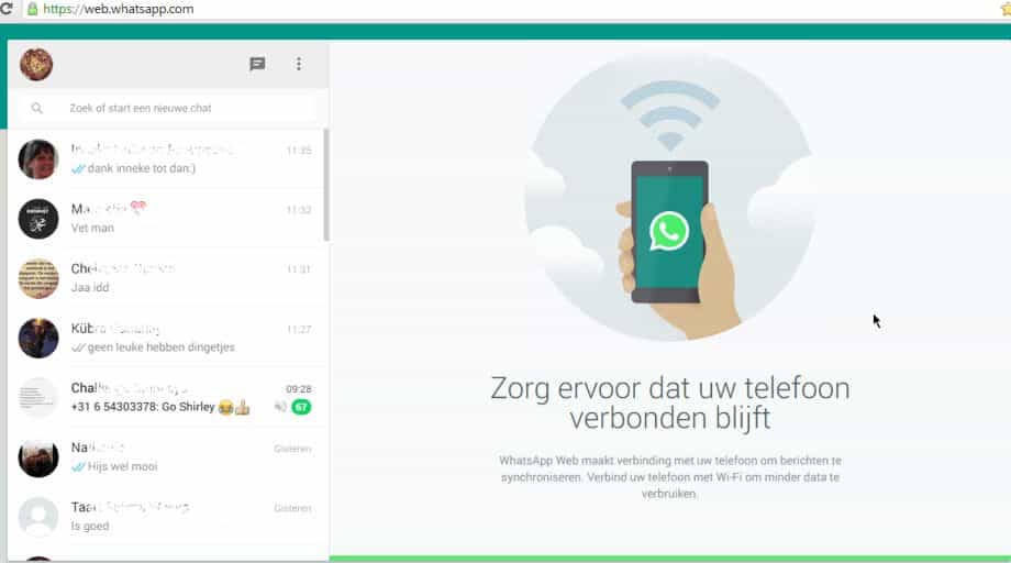 Whatsapp Web-lekker appen op je computer