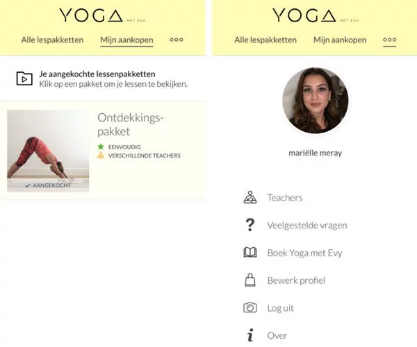 yoga met Evy app