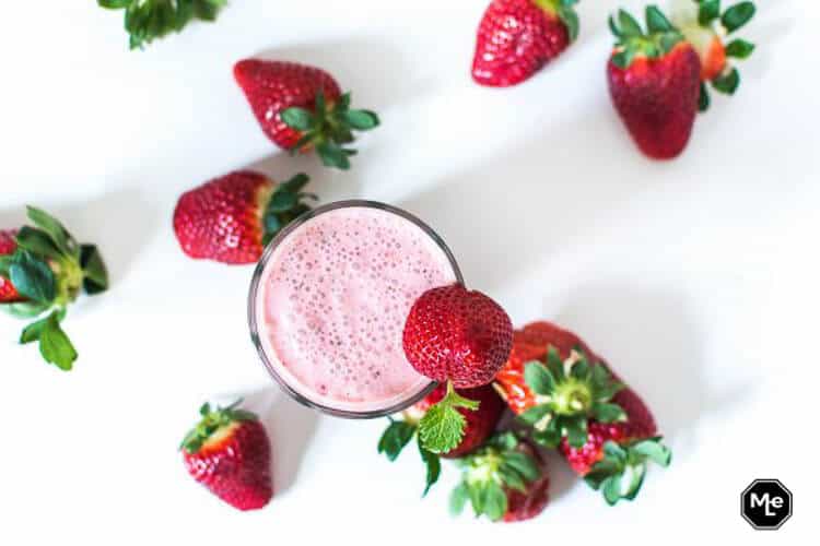 recept aardbeien - munt milkshake