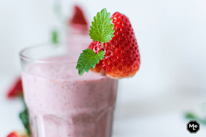 recept aardbeien - munt milkshake