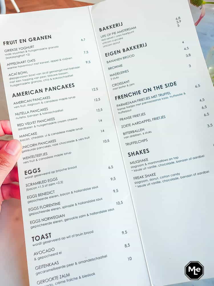 La Fille Café menu