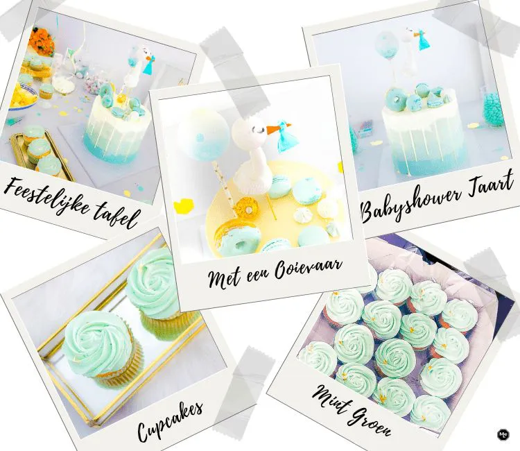babyshower cupcakes + babyshower taart
