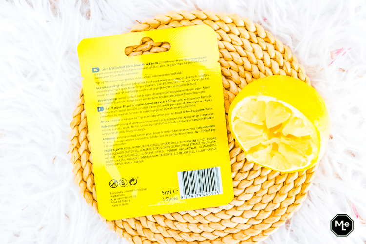 Kruidvat Lemon slice sheet mask ingredienten