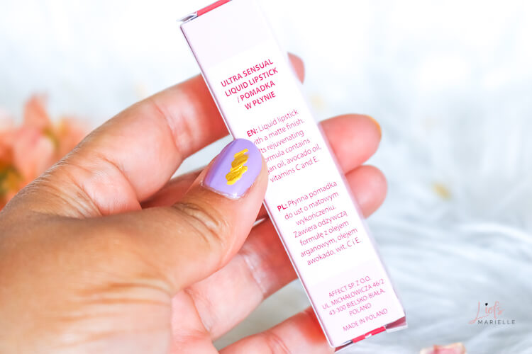 Affect Cosmetics Ultra Sensual Liquid Lipstick Gebruiksaanwijzing & ingrediënten