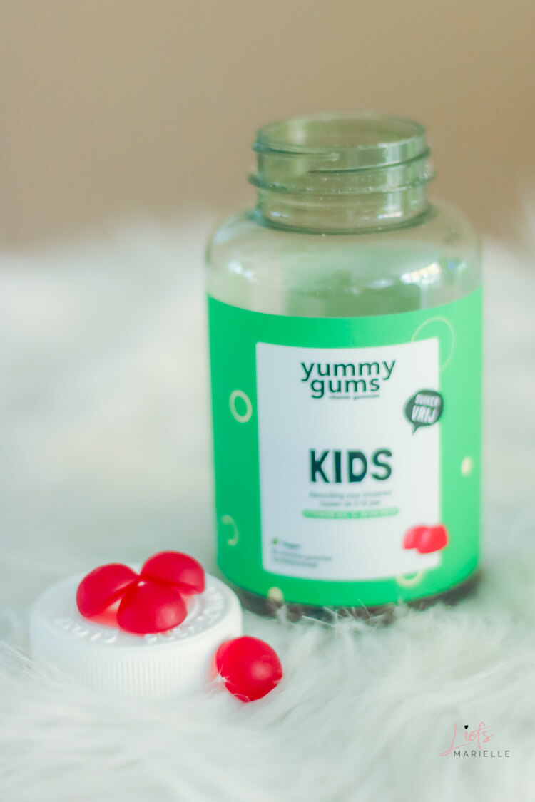 Yummygums Kids close-up verpakking en gummies