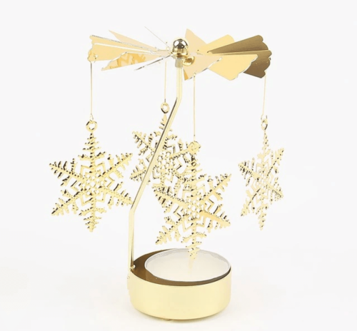 rotende theelichthouder, goud ster