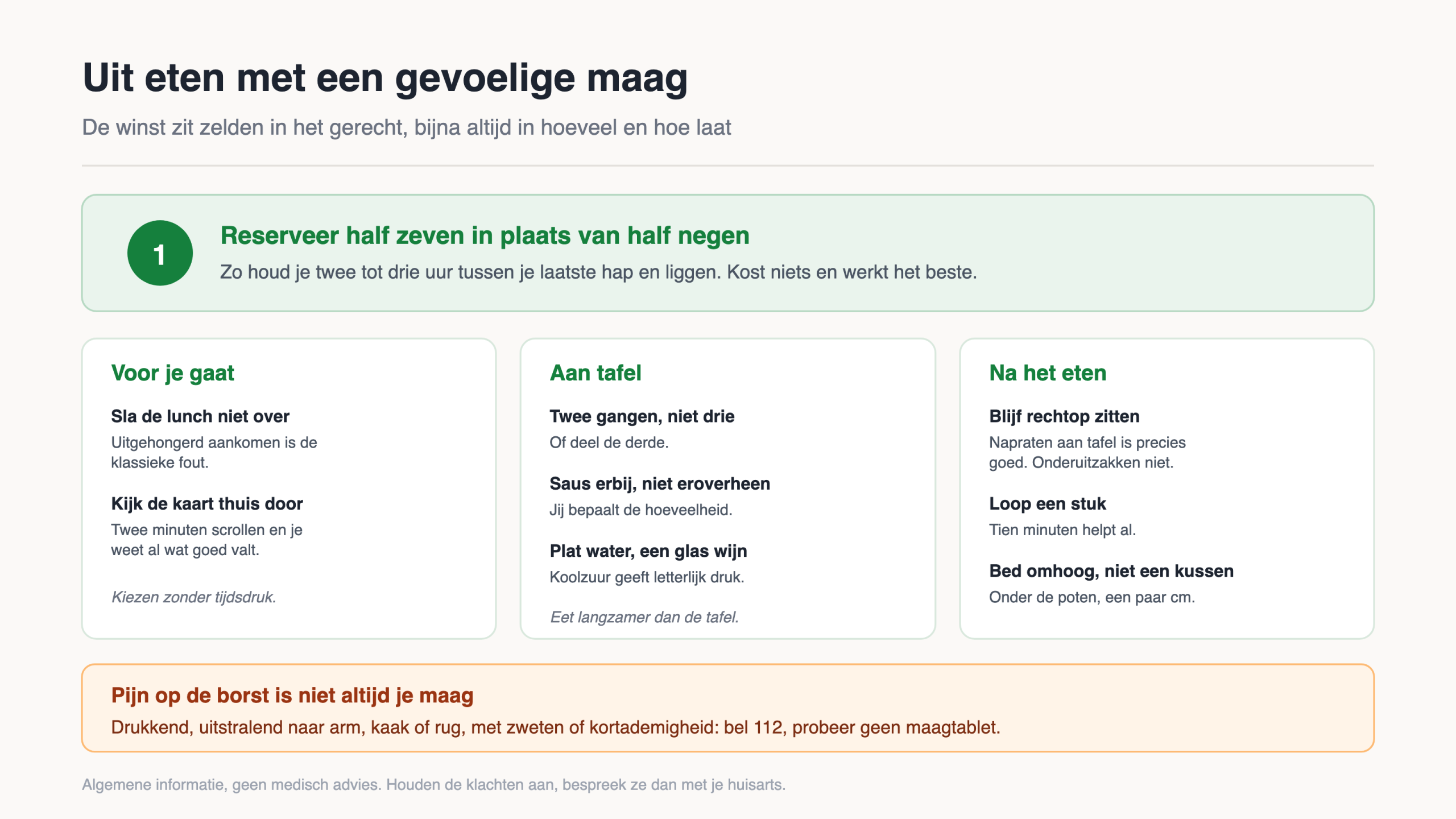 Uit eten gaan met een gevoelige maag
